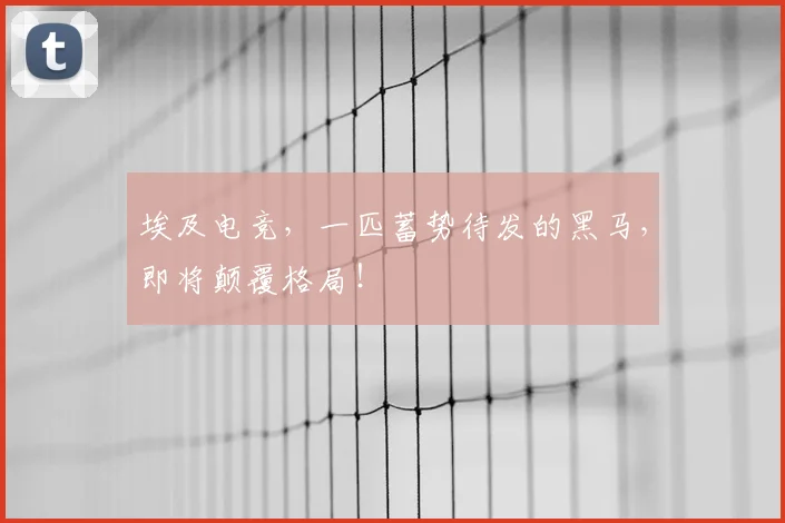 埃及电竞,一匹蓄势待发的黑马,即将颠覆格局!